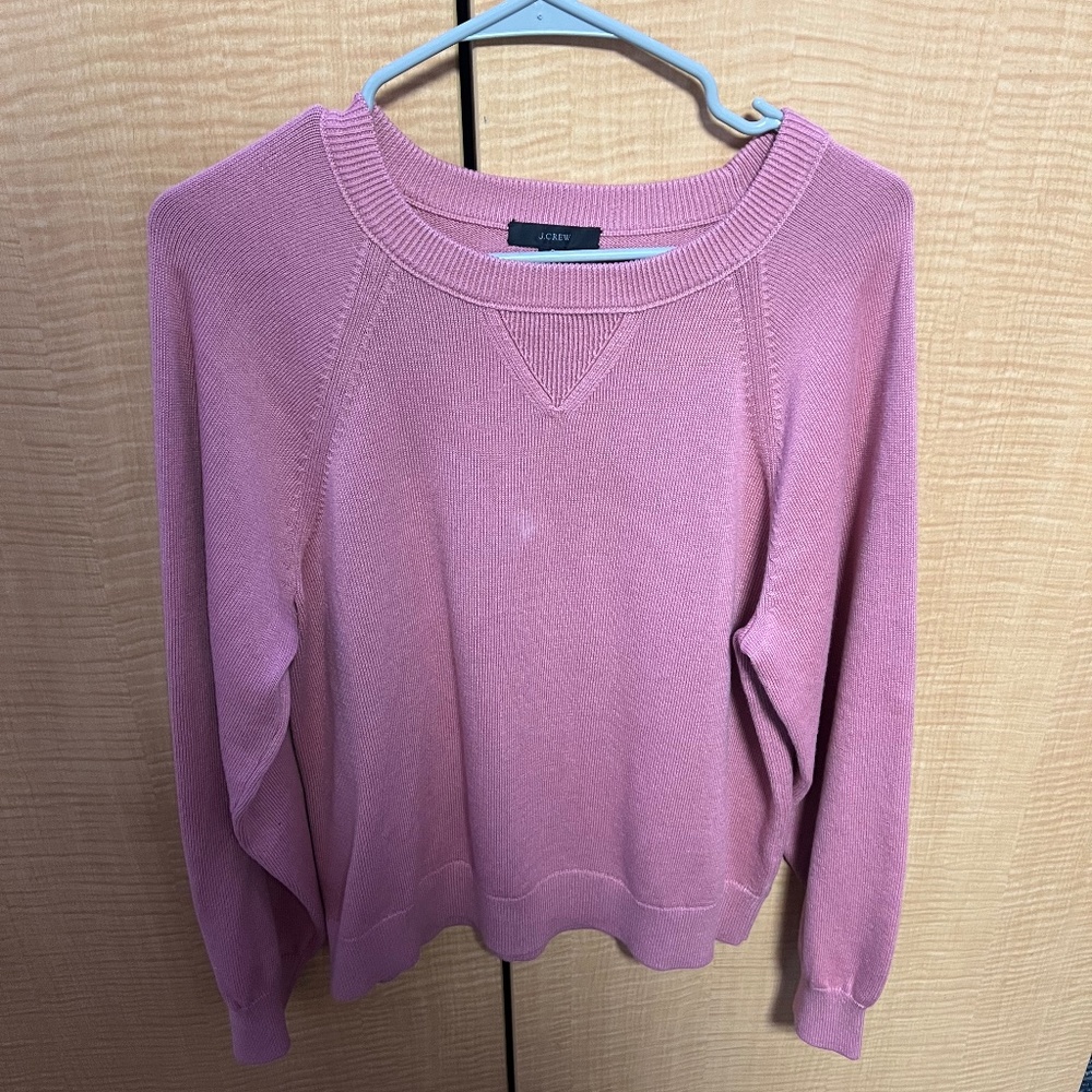 J. Crew Sunwashed Crew Neck Sweatshirt Pink Mauve